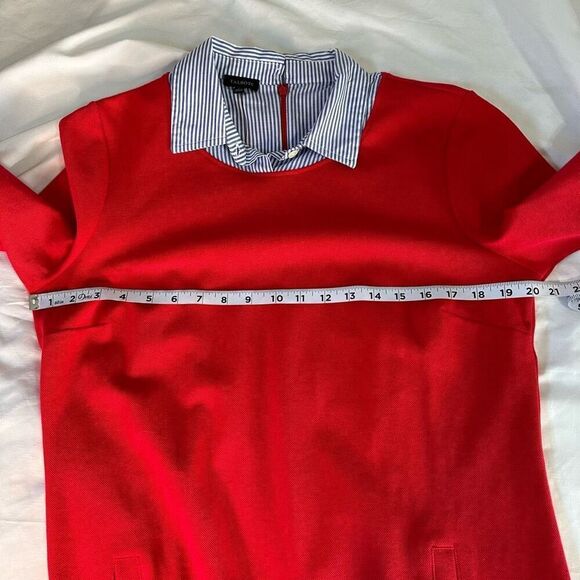 Talbots Red Pique Collared Dress Womens Large NWT Knee Length Preppy Pockets - Picture 7 of 10